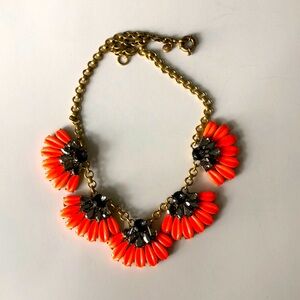 J. Crew Statement necklace. Brass Gold colour chain .Adjustable length,